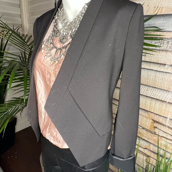 BCBG Lloyd Womens Open Front Asymmetrical Blazer - Picture 3 of 11